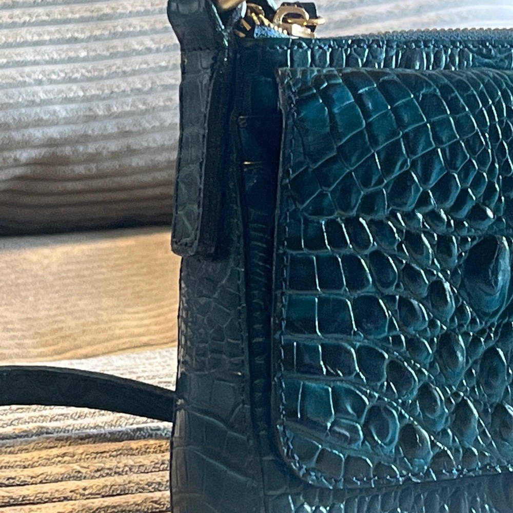 Brahmin Small Hallie Vibrant Azure  Top Handle Crossbody Bag NWOT - Picture 6 of 16